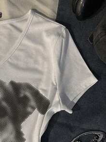 Glimmora Casual Puppy Print Short Sleeve T-Shirt, Summer - Multicolor - View 3