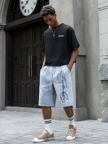 PAVTROS 男士休闲中长短裤，街头风夏季版 - 淺灰色 - 查看 5