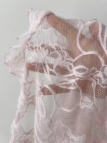 Elamini 女士优雅纯色撞色蕾丝吊带背心，夏季必备 - 粉色 - 查看 8