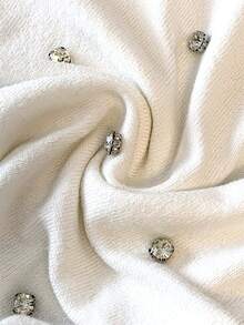 Qadelle Women's Summer Casual Rhinestone Decor Halter Neck Sleeveless Top - White - View 6