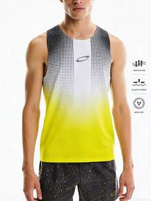 Acti Log Áo tank top nam dáng rộng in chấm bi ombre, kiểu racerback, thích hợp cho mùa hè. - Nhiều màu - Xem 3