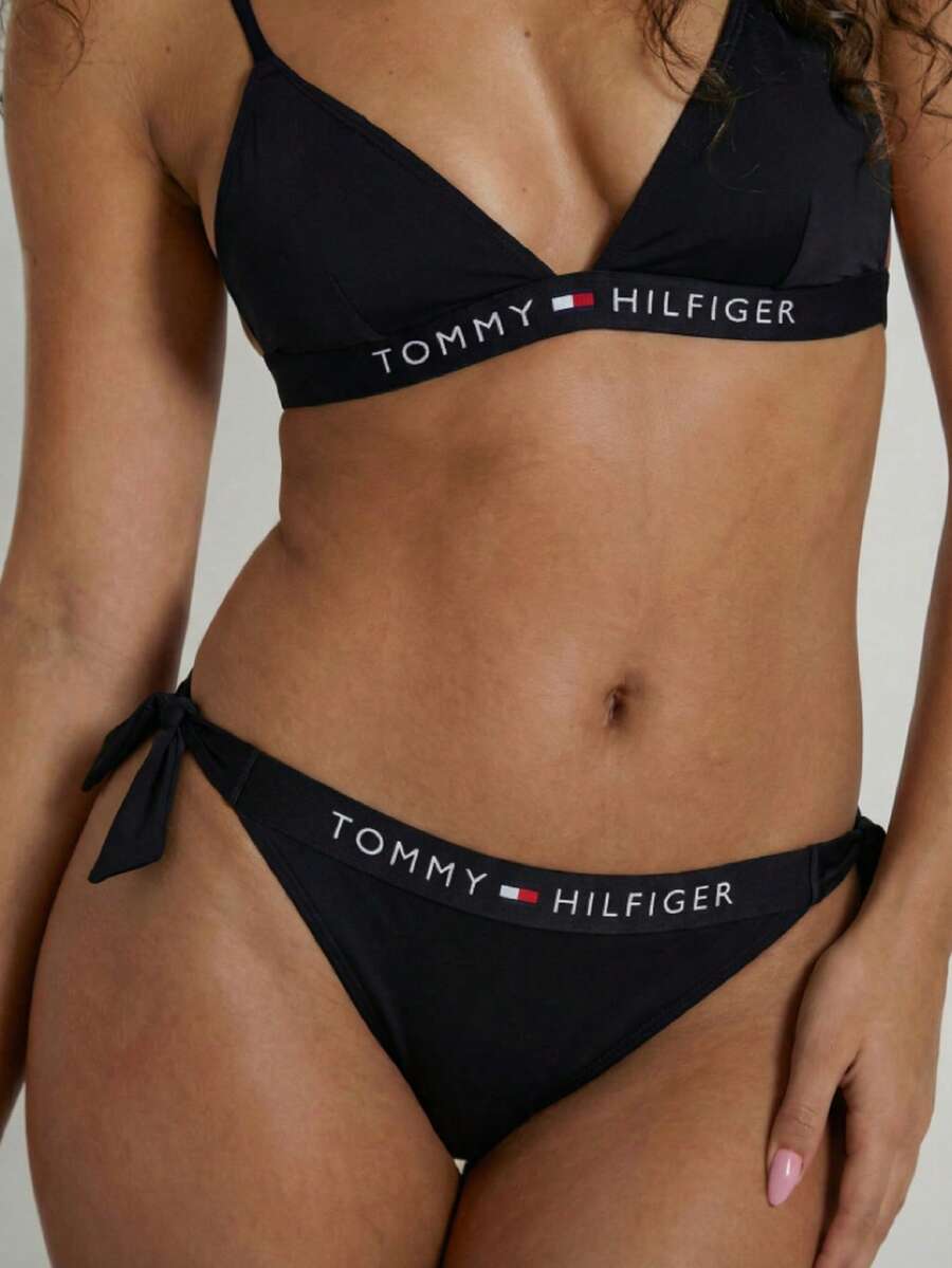 Tommy Hilfiger Side Tie Cheeky Women's Bikini Bottom Black - Black - View 1