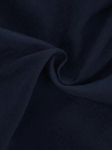 GlowEve CURVE Plus Size Solid Color Minimalist Everyday Lace Patchwork Shorts - Navy Blue - View 3