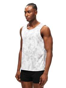 Rest Era Camiseta básica casual de hombre con estampado de teñido anudado, para verano - Blanco - Ver 4