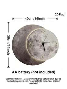 1PC Simple And Creative Moon Decoration Wall Clock, Super Silent Quartz Movement, No Ticking, Suitable For Decorating Clocks In Living Rooms,Bedroom Room, Offices, Restaurant, And Cafes, Perfect Decorative Gift For Friends And Family Home Decor Room Decor - Multicolor - View 16
