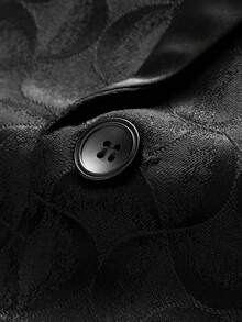 Calvornis Men's Suit Set Buttoned Pocket Long Sleeve Shawl Collar Blazer And Stylish Business Commute Trousers Wedding Suit Formal, Ceremony - Black - View 4