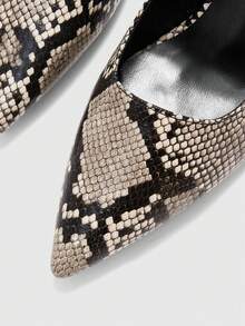 CUCCOO BIZCHIC Women Shoes Spring And Summer Simple Pointed Head About Snake Pattern Design Elegant Party Afternoon Tea Women Thick Heel Shoes - snake pattern - View 5