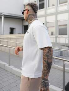 Artur Kramer SU ER 男士时尚印花宽松短袖T恤 | 精致设计 | 夏季必备 | 易于搭配，展现您的风格 - 白色 - 查看 5