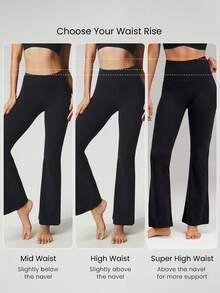 GLOWMODE Celana Legging FeatherFit™ Ultra-High-Waisted Curved Seam Flared 31" untuk Yoga, Pilates, dan Aktivitas Harian di Musim Gugur dan Musim Dingin dengan Dampak Rendah - Fiery Red - View 2