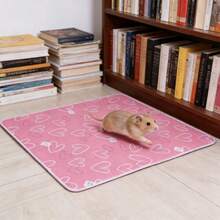 1pc Cute Cartoon Pattern Pet Waterproof Urine Pad, Breathable Lightweight Washable Mat For Small Pets, Suitable For AllSeasons,Random Pattern Cutting, Not Machine Washable, Bottom Not Waterproof - Pink love - View 7