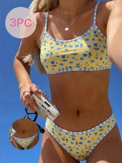 Swim Mod Bộ bikini hai mảnh không gọng màu trơn dành cho nữ, kiểu dáng mới năm 2025.