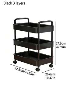 Organizador de maquillaje con ruedas de 3 niveles, carrito de plástico independiente multifuncional con bandeja giratoria, fácil de ensamblar, almacenamiento versátil para oficina, cocina y despensa - Multicolor - Ver 5