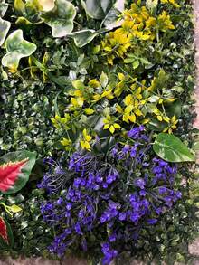 1 Peça Painel de Parede de Planta Verde Artificial | 40x60cm | Material Plástico | Sem Necessidade de Energia ou Bateria | Decoração Doméstica e de Jardim DIY | Adequado para Pátio Externo e Decoração de Cerimônia de Formatura, Fácil de Usar, Plantas Realistas - Verde - Visão 13