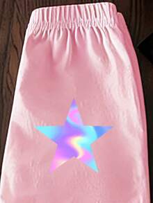 Bộ 6 món dành cho bé gái, phong cách thường ngày, sáng tạo, cá tính, tươi mới, tối giản, họa tiết ngôi sao nhiều màu sắc, in chữ và chữ cái, thích hợp cho mùa xuân, hè và thu. Có các màu tím, đen, hồng, thoải mái khi mặc hàng ngày, phong cách mùa hè ấm áp. - Nhiều màu - Xem 5