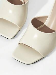 Mnmlis Women's Fashionable Versatile Commuter Heeled Sandals, Summer - Beige - View 3