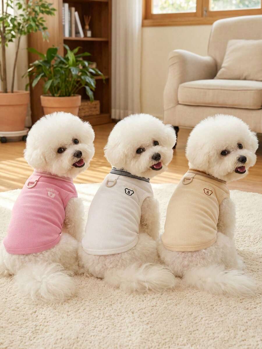 PETSIN 宠物春季新款狗狗服装 动物用品 宠物服装 狗狗背心 猫咪T恤 泰迪熊套装 小型动物服装 休闲酷炫背心 狗狗服装 猫咪服装 春夏两季新款背心