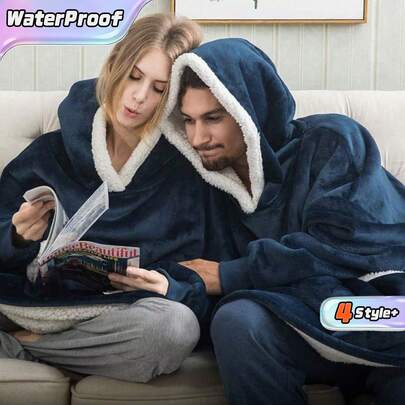 Extra-Large Wearable Hooded Blanket, Made Of Soft And Fluffy Microfiber; Fleece-Lined Wearable Sweater Suitable For Men, Women, And Children Of All Ages; Women's Hooded Blanket; Extra-Large, Warm, And Comfortable Fleece Sweatshirt; Women's Bathrobe; Bathrobe; Women's Bathrobe; Winter; The Perfect Gift For Family; Valentine's Day/Holiday/Celebration Gift
