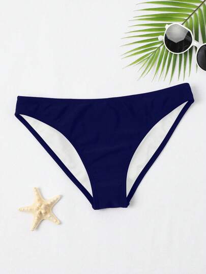 Swim Vcay Women's Solid Color Bikini Bottom, Simple Beach Vacation Style