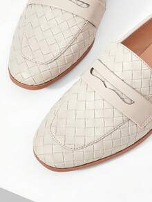 WOMEN'S SHOES EMBOSSED WHITE CASUAL FLAT SHOES - Dance White - View 4
