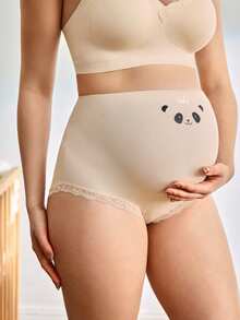 Moonlight&Mama 3件套无缝熊猫印花孕妇内裤 - 彩色 - 查看 3