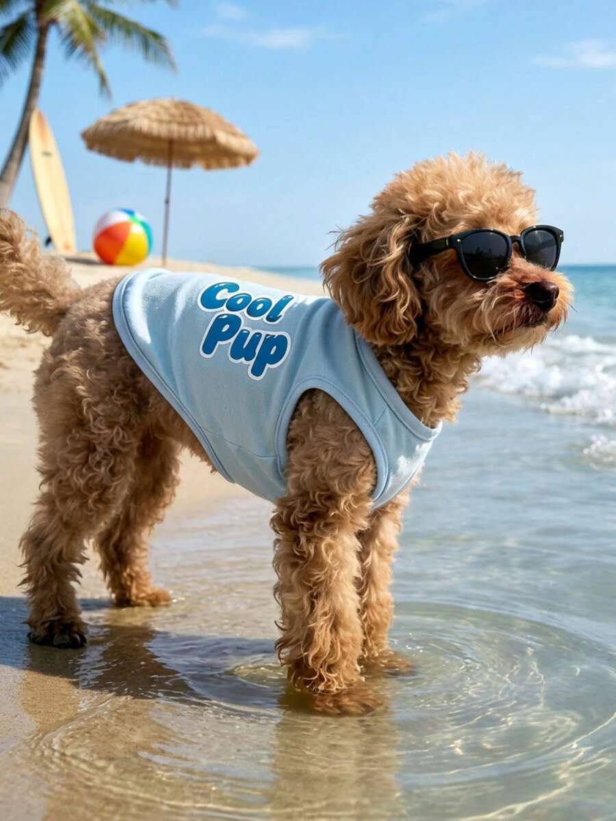 PETSIN 宠物春季新款狗狗服装 动物用品 宠物服装 狗狗背心 猫咪T恤 泰迪熊套装 小型动物服装 休闲酷炫背心 狗狗服装 猫咪服装 春夏两季新款背心 - 彩色 - 查看 1