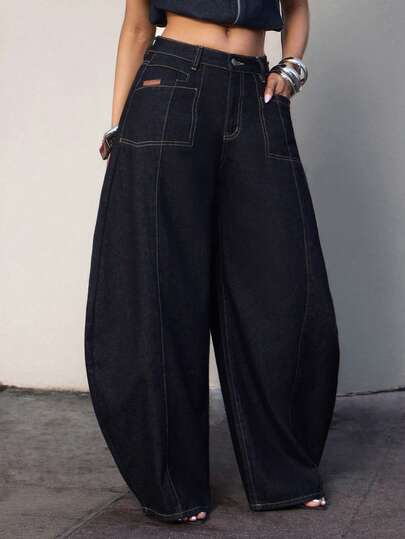 Denimoi Baggy Jeans Moderiktiga Streetwear 90-talsinspirerade Streetwear Boyfriend-jeans Stora Jeans