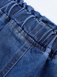 Sparklyn Quần jeans ống rộng có dây rút dành cho tuổi teen, phù hợp mọi mùa, phong cách retro đường phố, màu xanh lam trung bình với hiệu ứng phai màu tự nhiên, cạp chun có dây rút tạo sự thoải mái, dáng ống rộng tôn dáng, chất liệu denim cotton mềm mại và co giãn, đa năng cho mặc hàng ngày, đi làm, tụ họp, lễ hội âm nhạc, là lựa chọn hàng đầu cho quần jeans ống rộng mùa xuân/hè. - Rửa tối - Xem 5