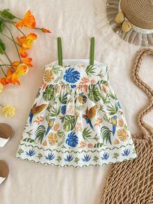 Travachic KIDS 女宝宝可爱碎花荷叶边短袖夏季度假连衣裙 - 彩色 - 查看 2