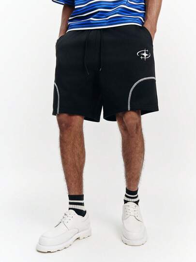 PAVTROS Men's Summer Casual Sports Shorts With Star Embroidery And Drawstring Waist