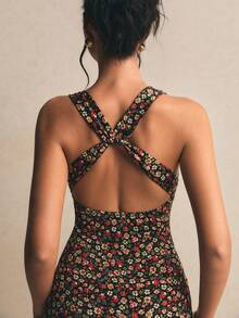 Poéselle 女士优雅收腰全印花长款派对连衣裙 - 彩色 - 查看 7