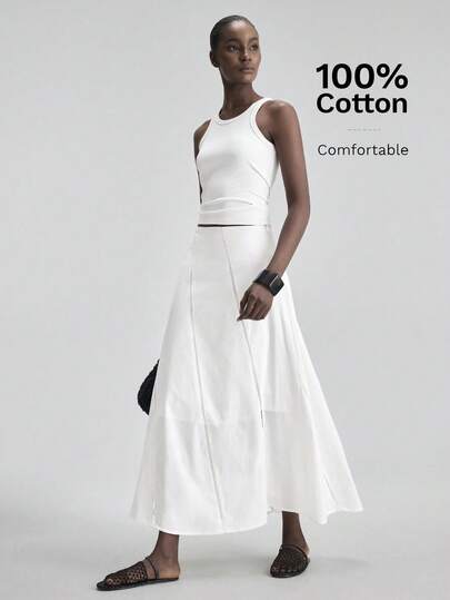 Ontre Nueva falda de mujer con diseño de volantes escalonados en tela tejida, estilo vacacional, festivo, minimalista y elegante, versátil para ir al trabajo, usar en verano, vacaciones en la playa, bodas, fiestas y citas románticas, cómoda falda holgada de línea A, diseño de moda
