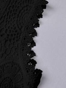 GlowEve Áo hai dây ren móc dành cho nữ, thiết kế không tay thời trang, thanh lịch và tôn dáng. - màu đen - Xem 3