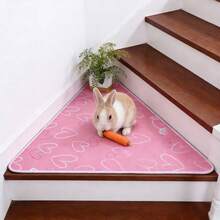 1pc Cute Cartoon Pattern Pet Waterproof Urine Pad, Breathable Lightweight Washable Mat For Small Pets, Suitable For AllSeasons,Random Pattern Cutting, Not Machine Washable, Bottom Not Waterproof - Pink love - View 10
