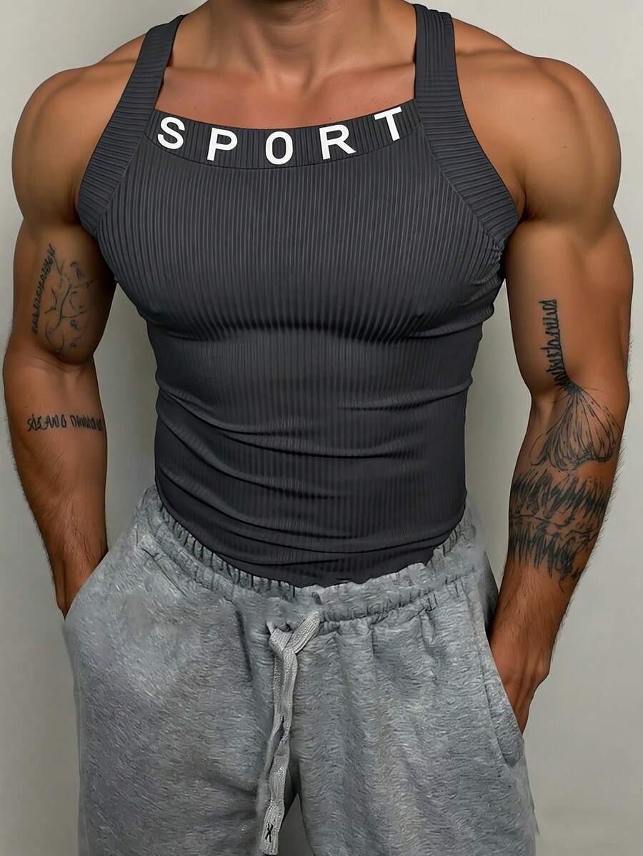 GymBeat 男士運動背心,戶外跑步健身休閒,輕量,健身房 - 白色 - 查看 1