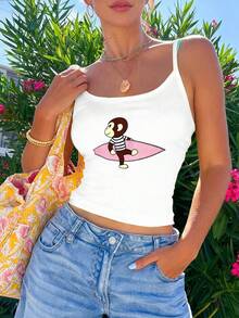 SHEIN Y2K可爱俏皮夏季度假女式休闲吊带背心 - 彩色 - 查看 1