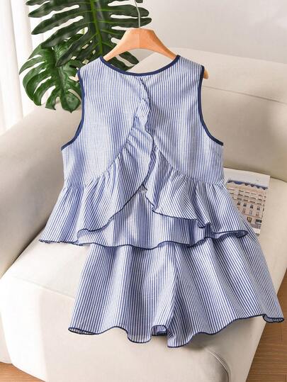 CosyJoli Bộ đồ 2 mảnh kẻ caro cỡ lớn dành cho nữ, áo sơ mi thiết kế lưng thời trang và quần short thường ngày, màu xanh lá cây, bộ đồ 2 mảnh cỡ lớn thời trang thường ngày cho các chuyến đi chơi nghỉ lễ.