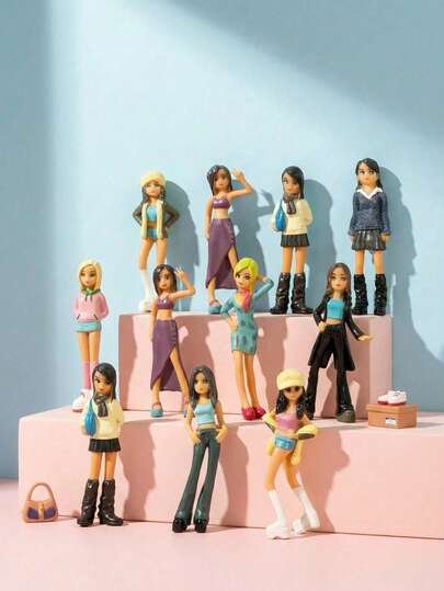 MINKOJA 5个/10个，彩色迷你人偶，典型美女人物模型，手工制作，适合制作风景、铁路、建筑和剧院微缩场景的装饰品，家居装饰，桌面摆件，适合作为情人节礼物、圣诞节礼物、新年礼物、生日礼物。