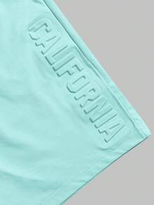Manfinity Homme Plus Size Men's Letter Print Round Neck Tank Top And Slant Pocket Shorts Set - Green - View 5