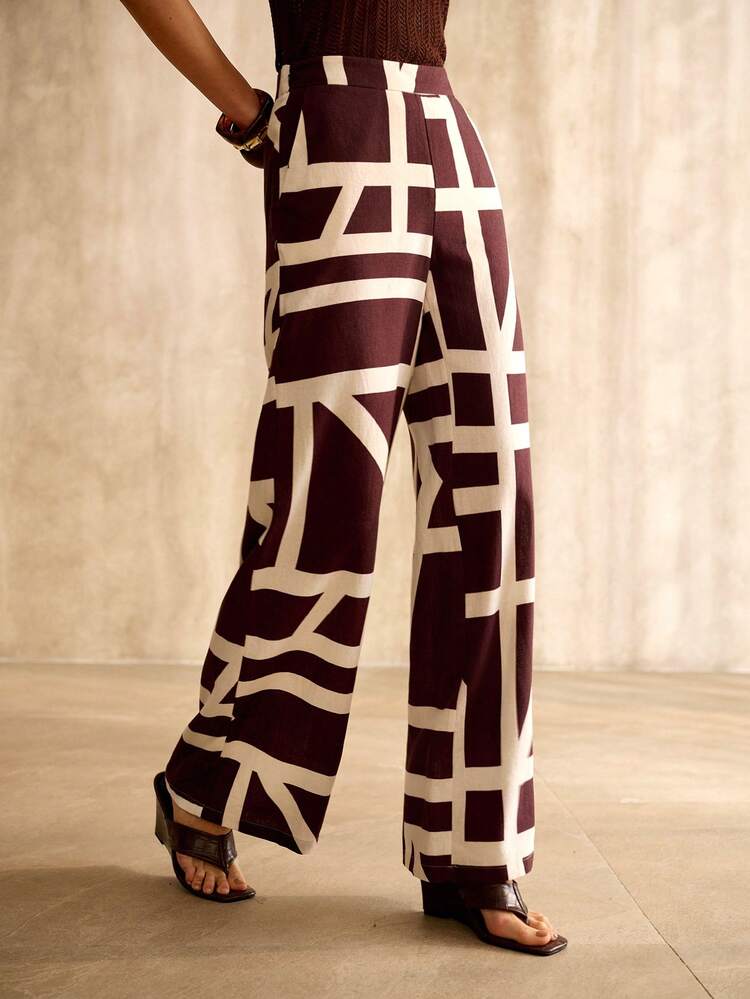 WOMEN'S COMFORTABLE LINEN PRINTED PANTS, SPRING/SUMMER
