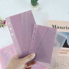 5pcs A6/A7 Binder Devider Bags, Left Opening Index Pages, Tickets/Money/Banknotes Holder Bags, Waterproof PP Organizer Bags Back To School - Multicolor - View 2