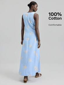 Ontre Đầm dài nữ Xuân/Hè 2026SS, không tay, cổ chữ V, họa tiết hoa jacquard, thiết kế đầm dài thời trang, đầm đi biển nữ, dáng chữ A rộng rãi, thắt eo, phong cách nghỉ dưỡng, áo tắm liền thân, màu xanh lá cây, thêu hoa, họa tiết trừu tượng, dự tiệc, nghỉ dưỡng, đầm đi biển, đầm hai dây, thiết kế bohemian cao cấp, trang phục Xuân/Hè, đồ đi biển, đồ nghỉ dưỡng, đầm dài nữ thời trang và đa năng. - Rửa nhẹ - Xem 7