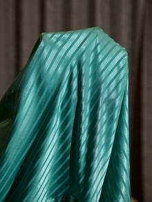 SilkySpell Delicate Lace Patchwork Draped Neck Faux Silk Women Camisole & Long Pants Pajama Set - Green - View 8