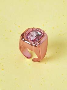 Popjeli Nhẫn Dopamine Band Diamond Hip Hop Niche Cá Nhân Hóa, Phong Cách Y2K/Dễ Thương/Nhiều Màu Sắc/Sang Trọng, Dành Cho Mẹ/Phụ Nữ/Cô Gái/Mẹ, Mùa Hè/Bãi Biển/Dạ Hội/Tiệc Tùng/Kỳ Nghỉ/Du Lịch, MÀU HỒNG, Hình Trái Tim - Nhiều màu - Xem 16