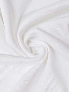 Blusa sin mangas de verano casual para mujer con bordado de lazo y botones a cuarto - Blanco - Ver 3