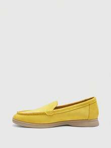 CUCCOO BIZCHIC Mocassins confortables et décontractés pour femmes, idéaux pour les trajets quotidiens et un port polyvalent pour Noël et la Saint-Valentin - Jaune citron - Voir 3