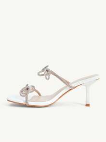 CUCCOO CHICEST 女士夏季派对水钻装饰方头高跟鞋 - 杏色 - 查看 5