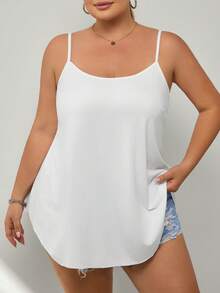 SHEIN CURVE+ 两件装加大码黑白吊带睡裙，居家、户外、度假皆宜，舒适透气 - 黑與白 - 查看 6
