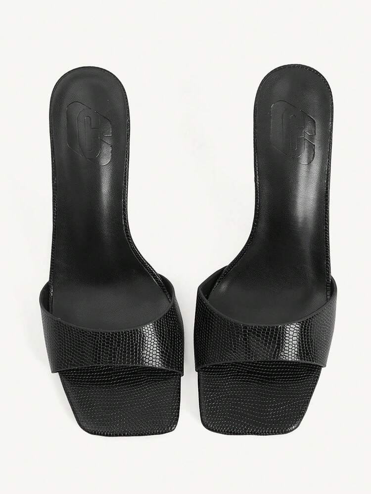 CUCCOO CHICEST Women's High-Heeled Sandals, Black Rhombus Square Toe Stiletto Mule Mop, Fashion Sandals, Retro Wild Date Party High-Heeled Slippers