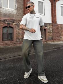 Artur Kramer 男式休闲破洞阔腿宽松牛仔裤 - 藍色 - 查看 1