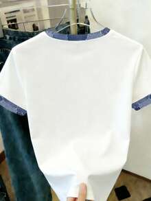 Resyla Women's Retro Butterfly Pattern Round Neck Short Sleeve T-Shirt, Suitable For Spring And Summer - White - View 2